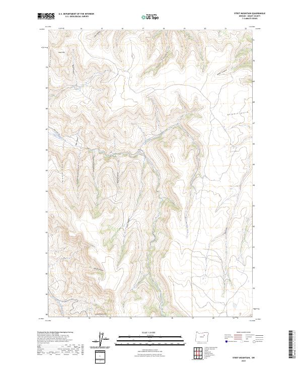 Steet Mountain, OR — USGS 7.5-minute topo (2023)