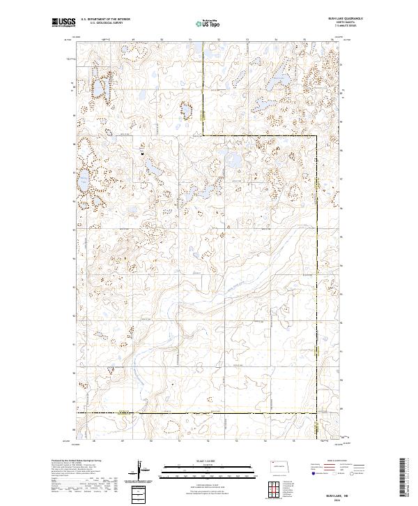 Bush Lake, ND — USGS 7.5-minute topo (2024)