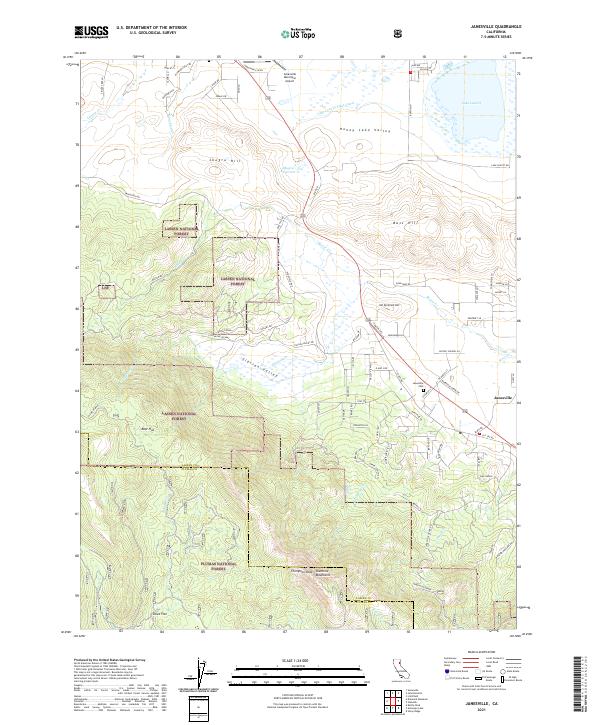 Janesville, CA — USGS 7.5-minute topo (2021)