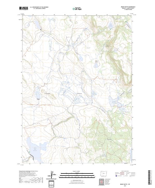 Brady Butte, OR — USGS 7.5-minute topo (2023)