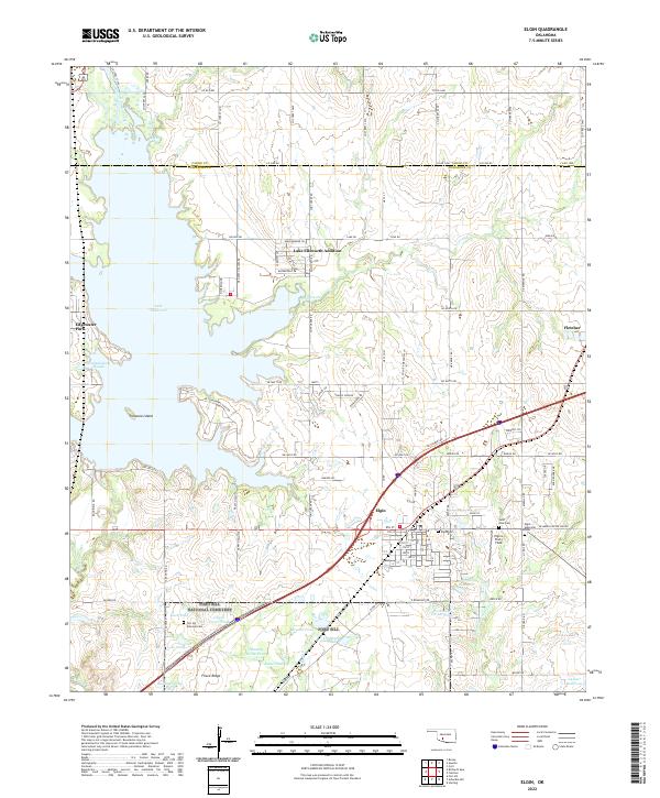 Elgin, OK — USGS 7.5-minute topo (2022)