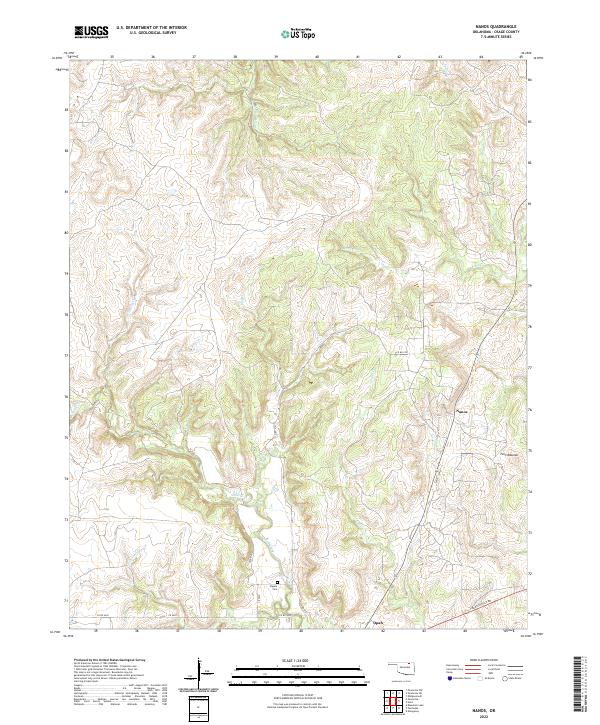 Nanos, OK — USGS 7.5-minute topo (2022)