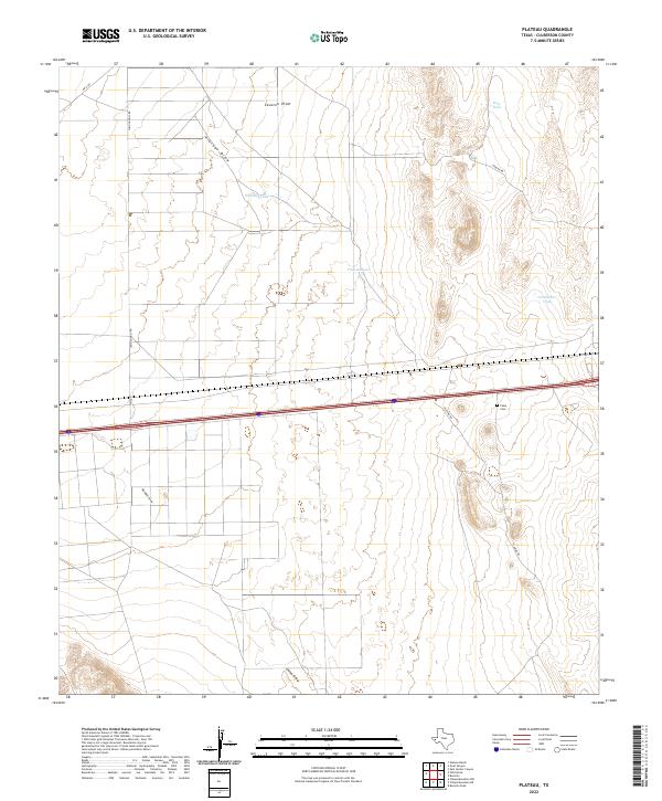 Plateau, TX — USGS 7.5-minute topo (2022)