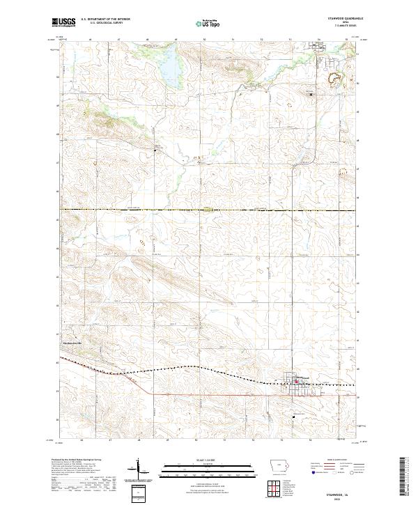 Stanwood, IA — USGS 7.5-minute topo (2022)