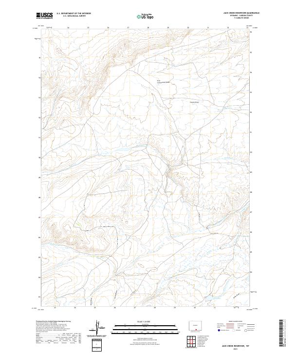 Jack Creek Reservoir, WY — USGS 7.5-minute topo (2021)