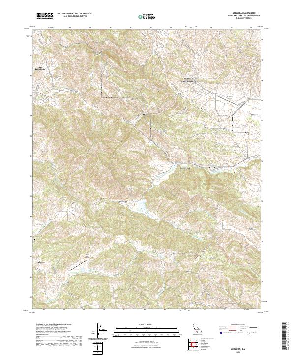 Adelaida, CA — USGS 7.5-minute topo (2021)