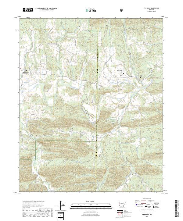 Pine Ridge, AR — USGS 7.5-minute topo (2024)