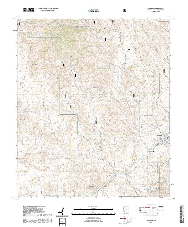 Patagonia, AZ — USGS 7.5-minute topo (2023)