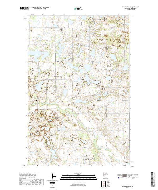 Halverson Lake, MN — USGS 7.5-minute topo (2022)