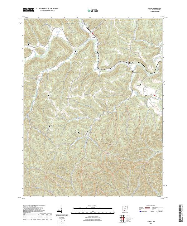 Otway, OH — USGS 7.5-minute topo (2023)