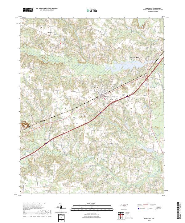 Four Oaks, NC — USGS 7.5-minute topo (2022)