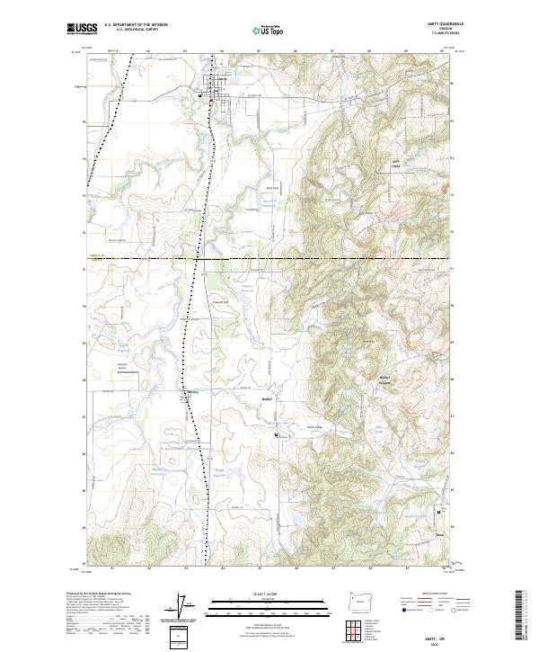 Amity, OR — USGS 7.5-minute topo (2023)