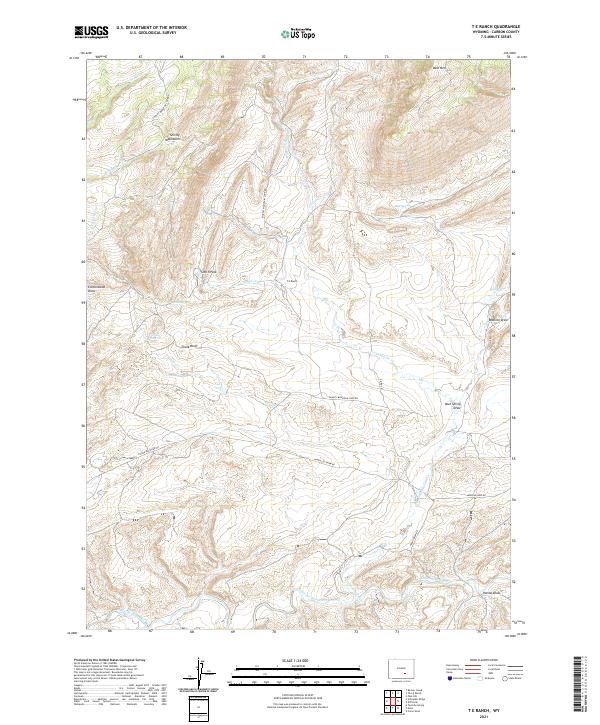 T E Ranch, WY — USGS 7.5-minute topo (2021)