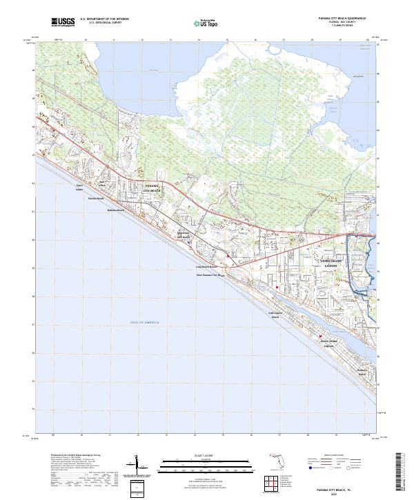 Panama City Beach, FL — USGS 7.5-minute topo (2025)