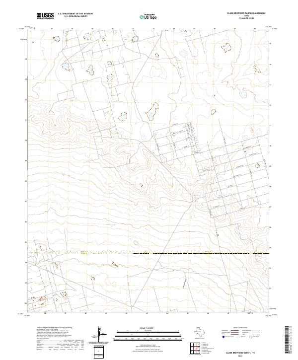 Clark Brothers Ranch, TX — USGS 7.5-minute topo (2022)