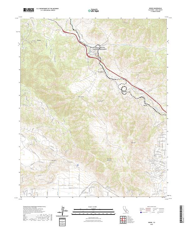 Keene, CA — USGS 7.5-minute topo (2022)