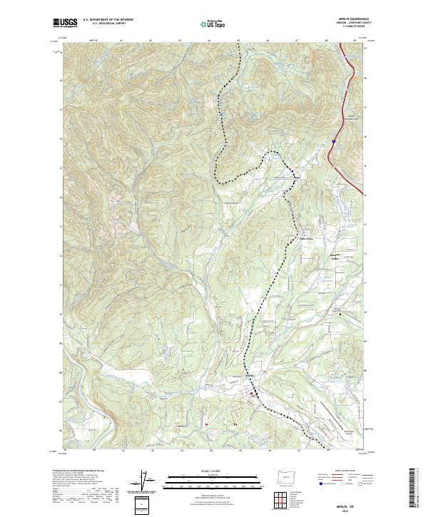Merlin, OR — USGS 7.5-minute topo (2023)