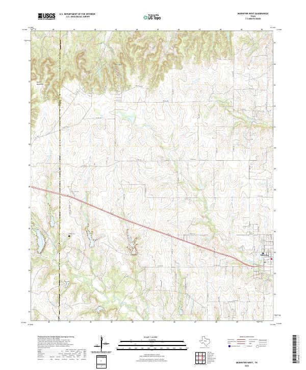 Muenster West, TX — USGS 7.5-minute topo (2022)
