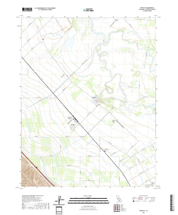 Westley, CA — USGS 7.5-minute topo (2021)