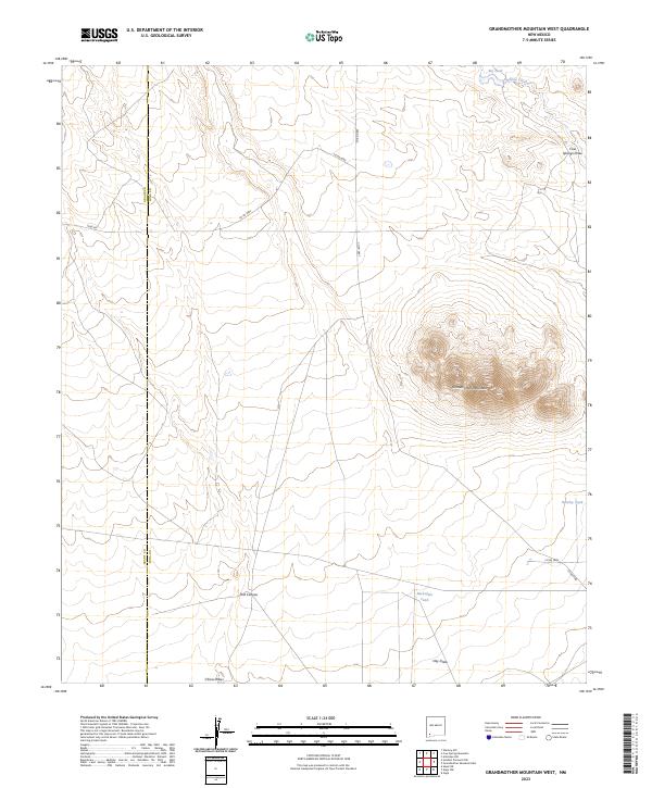 Grandmother Mountain West, NM — USGS 7.5-minute topo (2023)