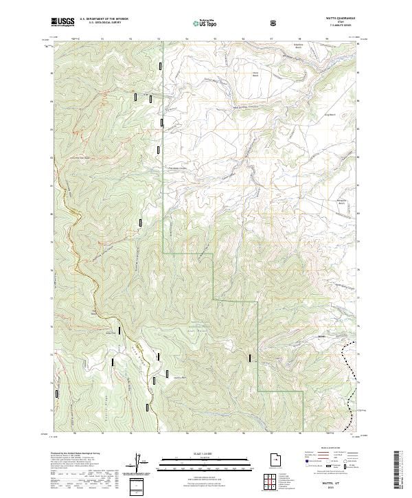Wattis, UT — USGS 7.5-minute topo (2023)