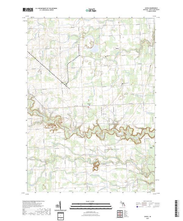 Avoca, MI — USGS 7.5-minute topo (2023)