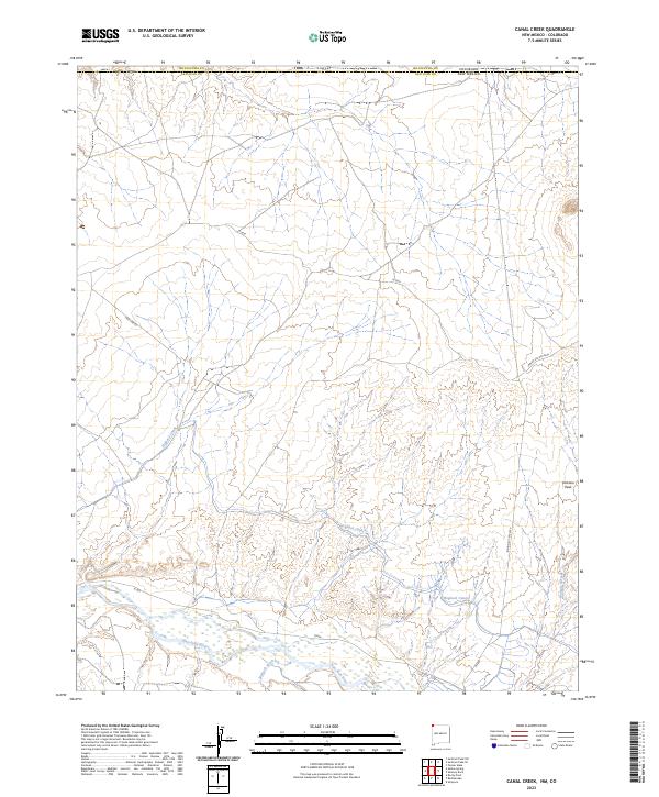 Canal Creek, NM-CO — USGS 7.5-minute topo (2023)