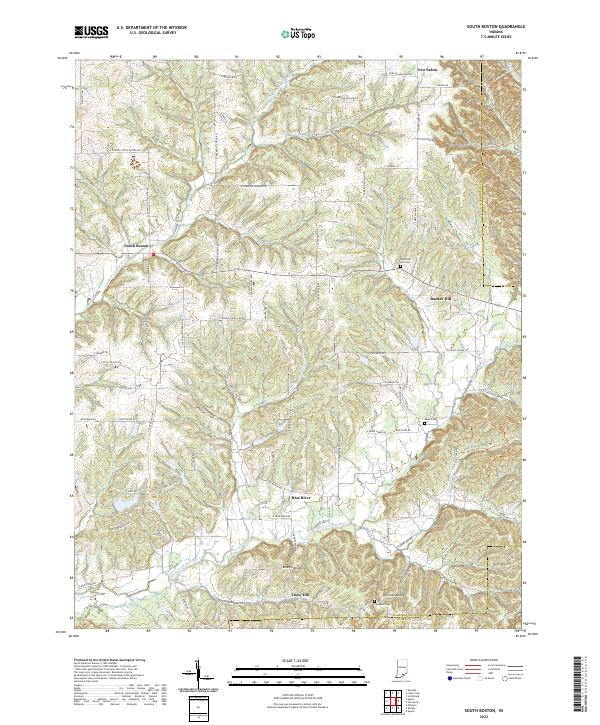 South Boston, IN — USGS 7.5-minute topo (2022)