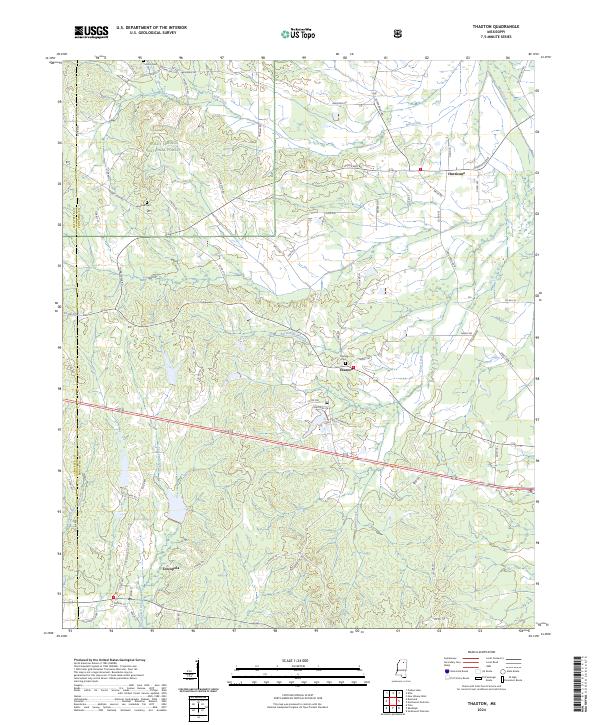 Thaxton, MS — USGS 7.5-minute topo (2024)