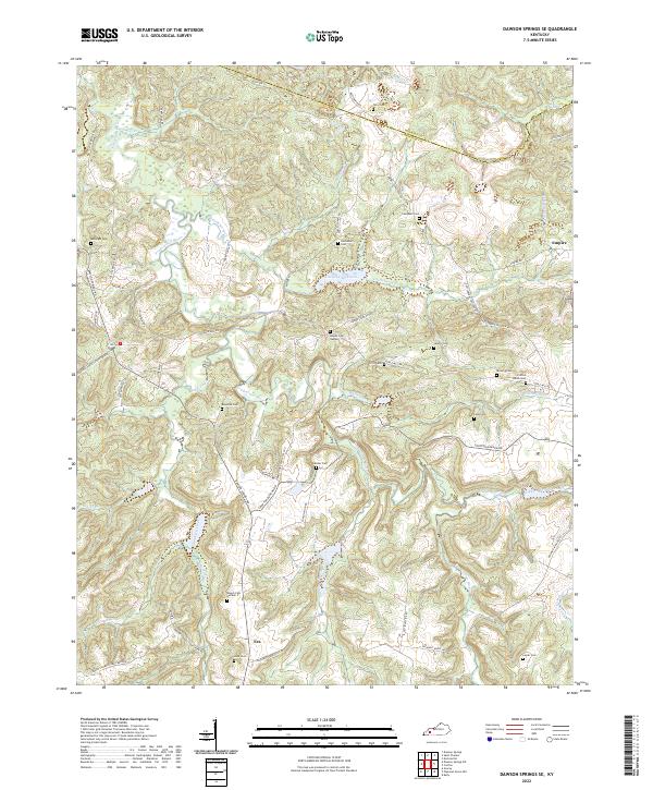 Dawson Springs SE, KY — USGS 7.5-minute topo (2022)