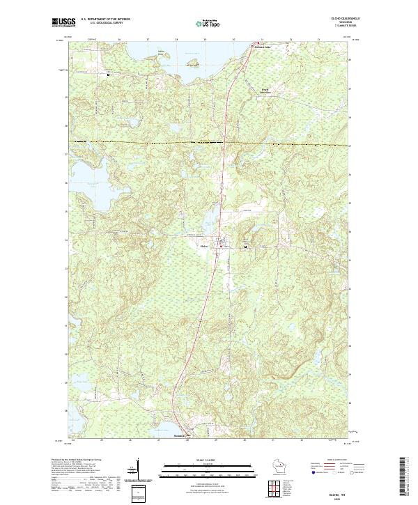Elcho, WI — USGS 7.5-minute topo (2022)