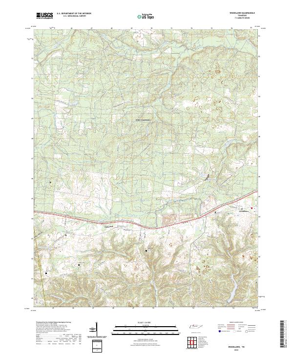 Woodlawn, TN — USGS 7.5-minute topo (2022)