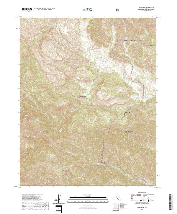 Cone Peak, CA — USGS 7.5-minute topo (2021)