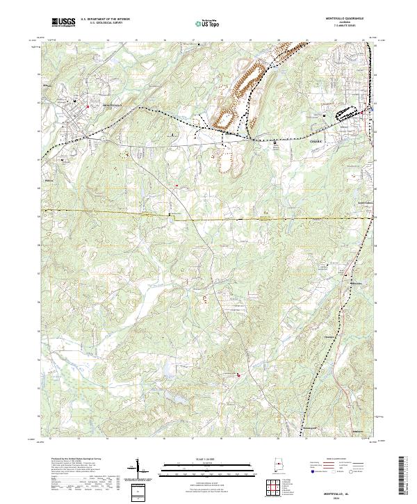 Montevallo, AL — USGS 7.5-minute topo (2024)