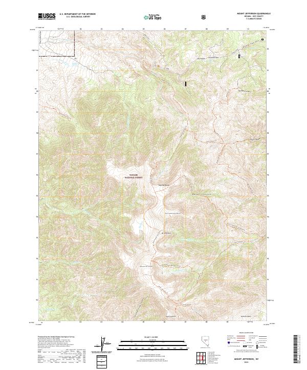 Mount Jefferson, NV — USGS 7.5-minute topo (2021)
