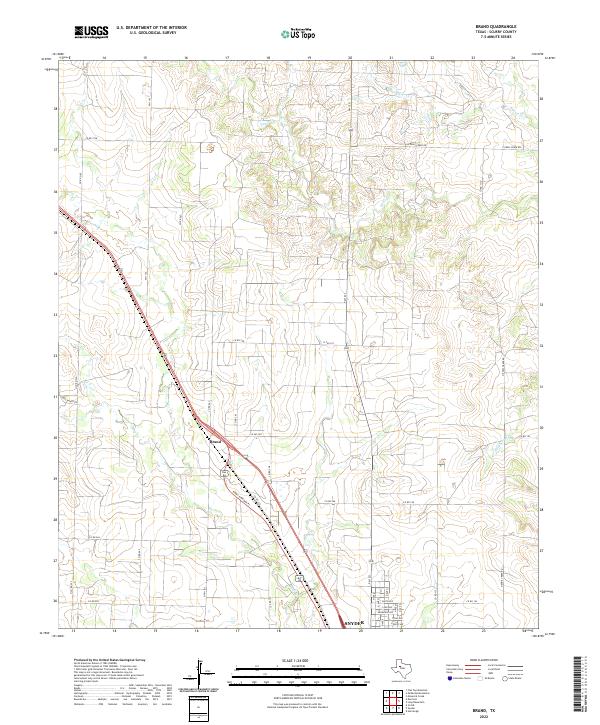 Brand, TX — USGS 7.5-minute topo (2022)