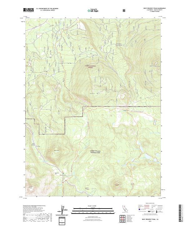 West Prospect Peak, CA — USGS 7.5-minute topo (2021)