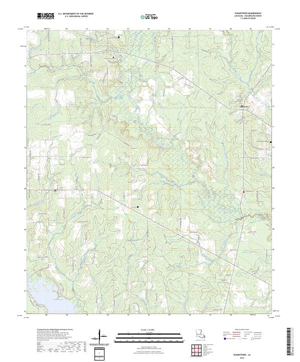 Sugartown, LA — USGS 7.5-minute topo (2024)