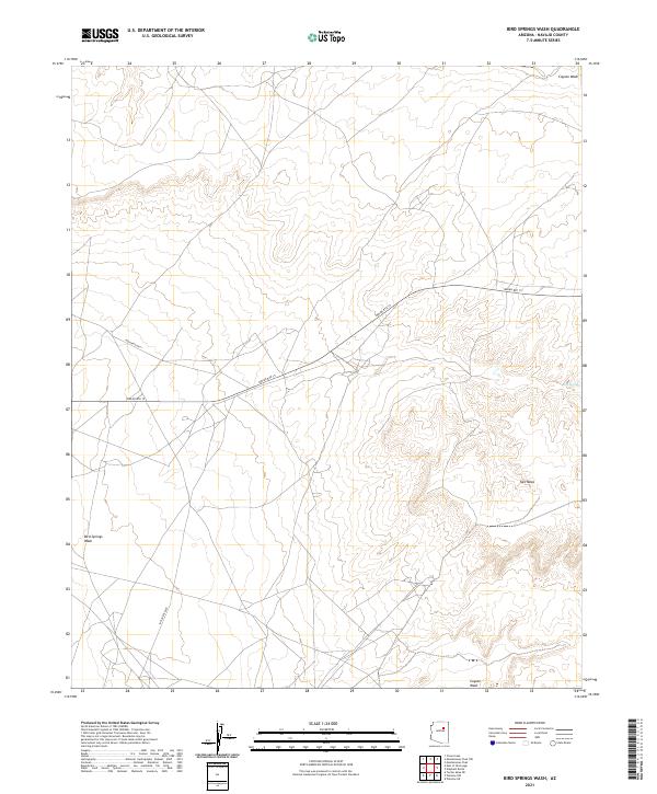 Bird Springs Wash, AZ — USGS 7.5-minute topo (2021)