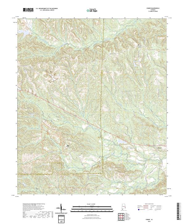 Comer, AL — USGS 7.5-minute topo (2024)