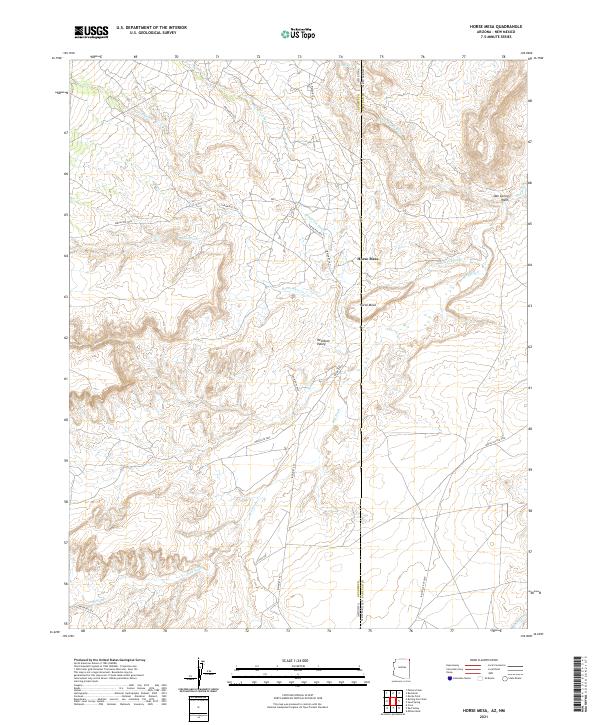 Horse Mesa, AZ-NM — USGS 7.5-minute topo (2021)