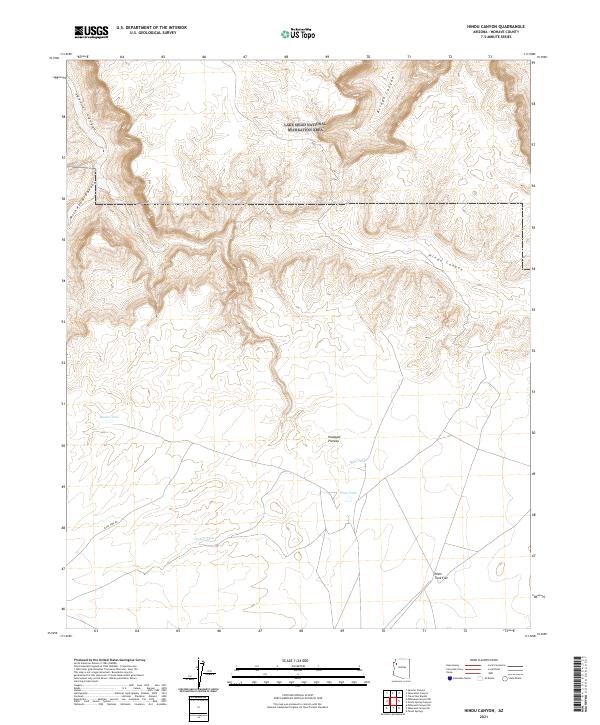 Hindu Canyon, AZ — USGS 7.5-minute topo (2021)