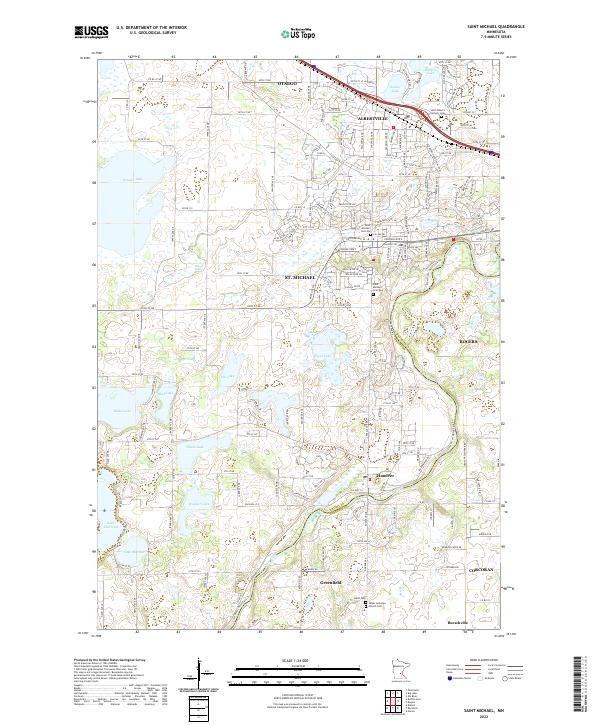 Saint Michael, MN — USGS 7.5-minute topo (2022)