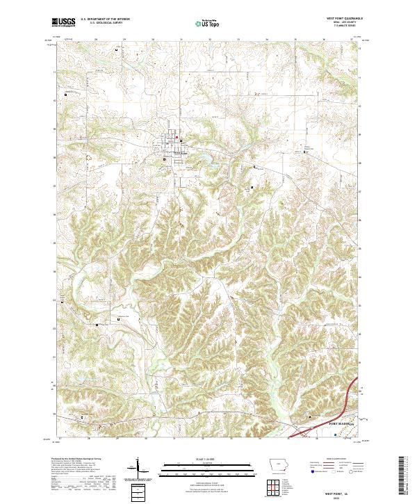 West Point, IA — USGS 7.5-minute topo (2022)