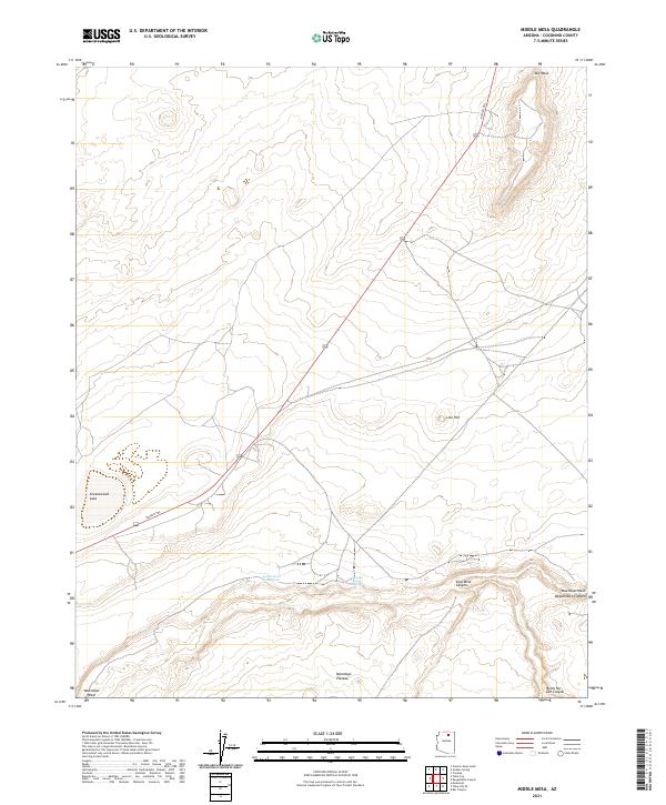 Middle Mesa, AZ — USGS 7.5-minute topo (2021)