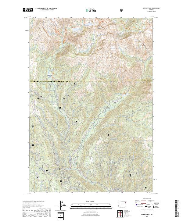 Bennet Peak, OR — USGS 7.5-minute topo (2024)