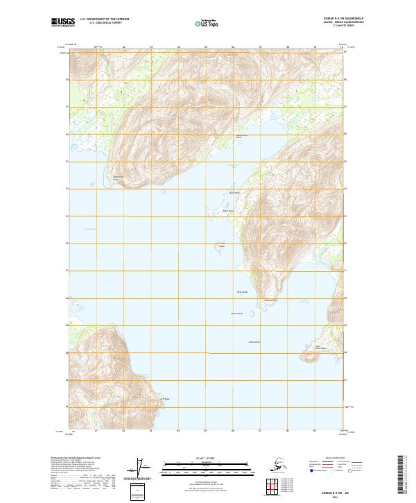 Kodiak B-3 SW, AK — USGS 7.5-minute topo (2021)