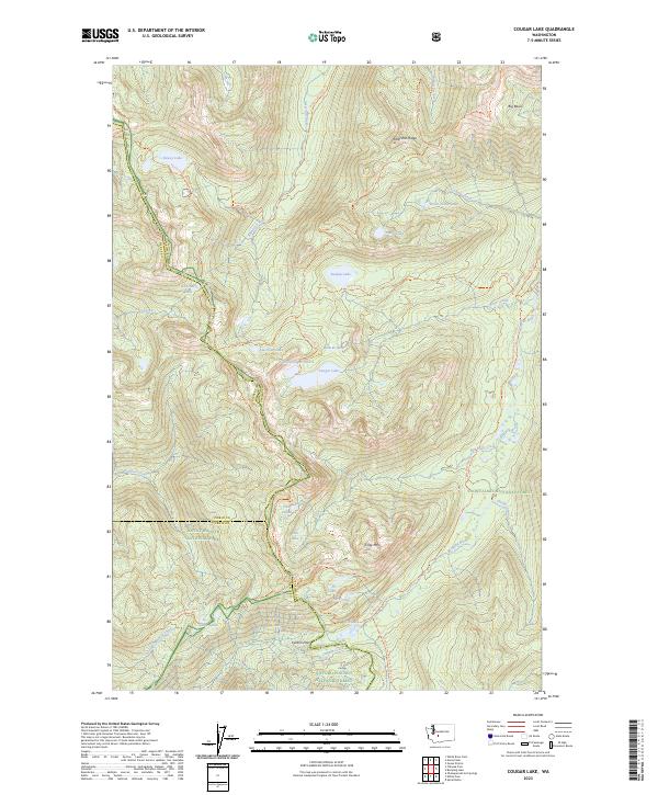 Cougar Lake, WA — USGS 7.5-minute topo (2023)