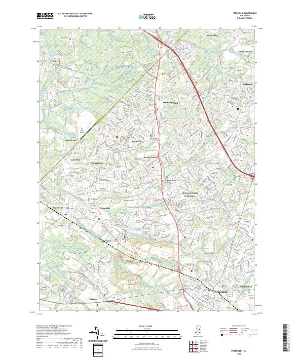 Freehold, NJ — USGS 7.5-minute topo (2023)
