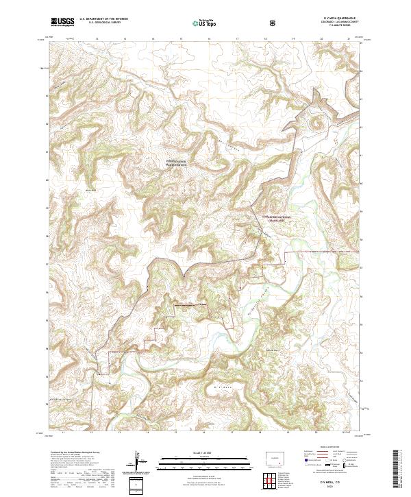 O V Mesa, CO — USGS 7.5-minute topo (2022)